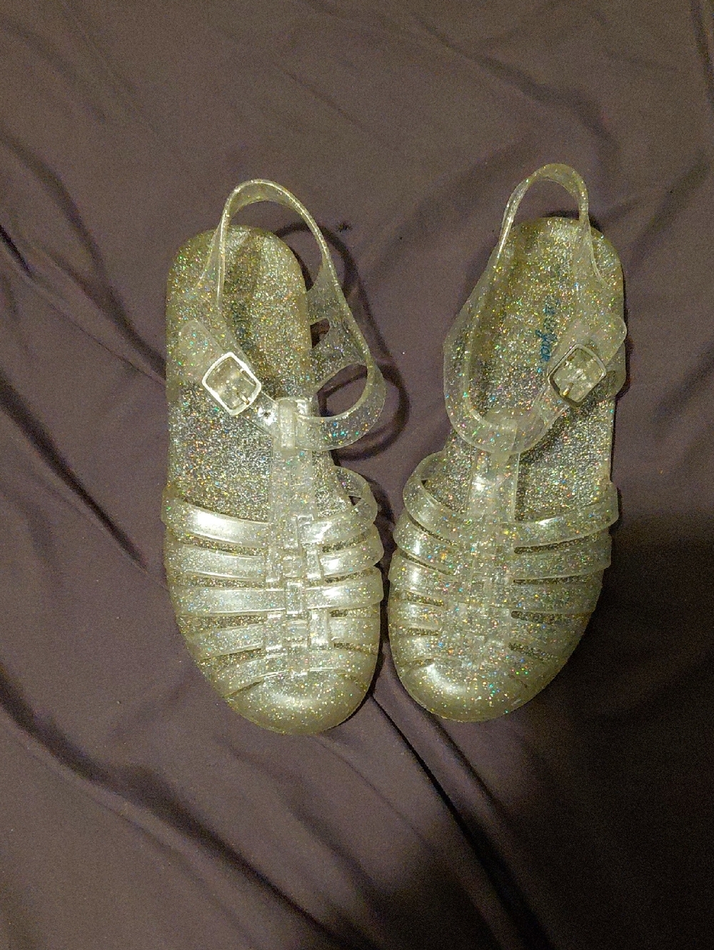 Cat & Jack Girls' Clear Glitter Jelly Sandals